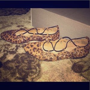 Women’s Maurice’s leopard print strapped flats